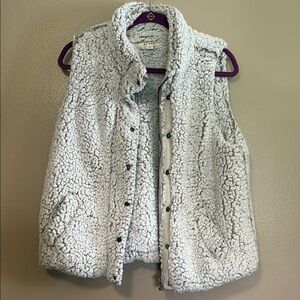 Women's White Sherpa Vest